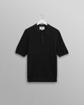 Naples - Black Textured Knitted Polo Shirt