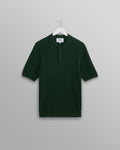 Naples - Dark Green Textured Knitted Polo Shirt