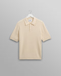 Naples - Ecru Diamond Stripe Knitted Polo