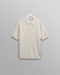 Naples - Ecru Textured Knitted Polo Shirt