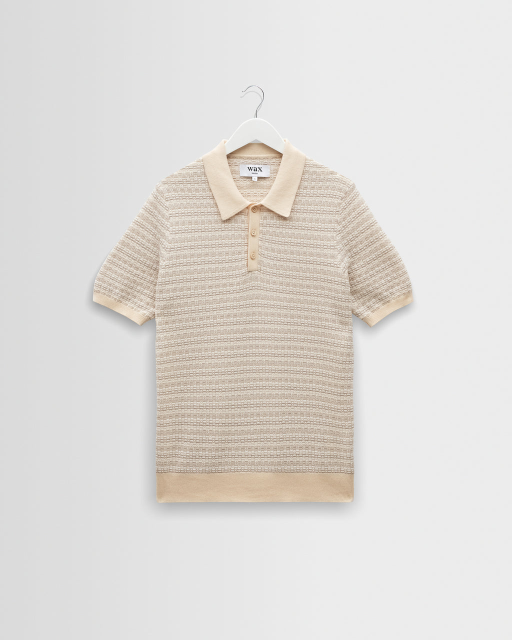 Naples - Natural Mini Geometric Knitted Polo