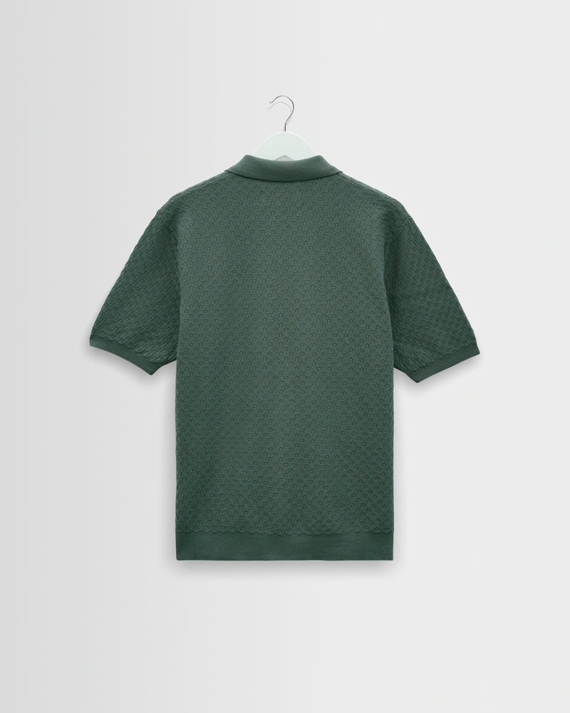 TTT MSW diamond knit polo グリーン　L Men's Sea Green Retro Diamond Knitted Polo | Wax London