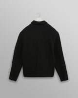 wax london men's Newgate - Black Melange Wool Jacket