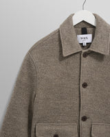 wax london men's Newgate - Light Brown Melange Wool Jacket