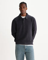 wax london men's Newington - Charcoal Brush Back Fleece Sweatshirt