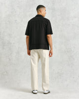 wax london Newton Shirt Black Pintuck