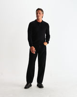 wax london men's Oban - Black Diamond Stripe Knitted Polo