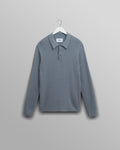 Oban - Grey Blue Diamond Stripe Knitted Polo