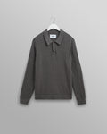 Oban - Grey Marl Diamond Stripe Knitted Polo