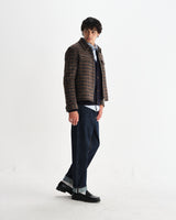 wax london men's Osier - Navy And Brown Drawn Check Jacket