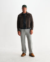 wax london men's Osier - Navy And Brown Drawn Check Jacket