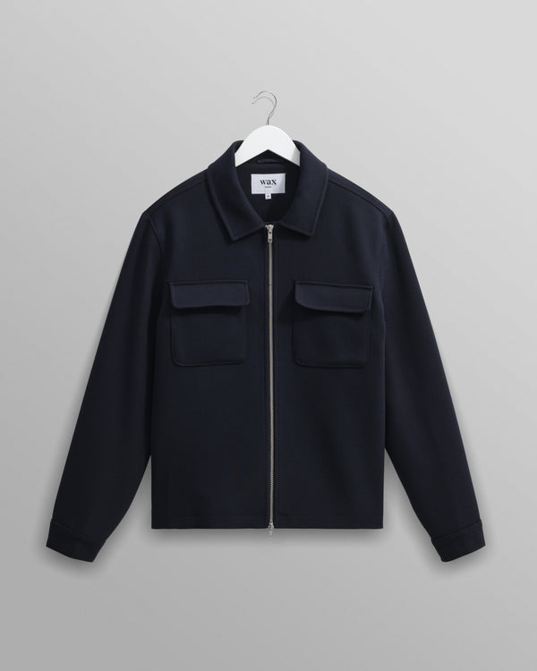 wax london men's Osier - Navy Heavy Twill Jacket
