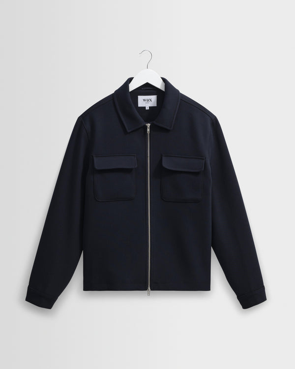 wax london men's Osier - Navy Heavy Twill Jacket