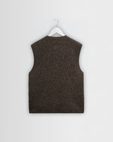 wax london men's OSSIAN GILET BOBBLE WOOL DUSTY BROWN