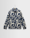 Otto - Blue And Ecru Quilted Jacquard Overshirt