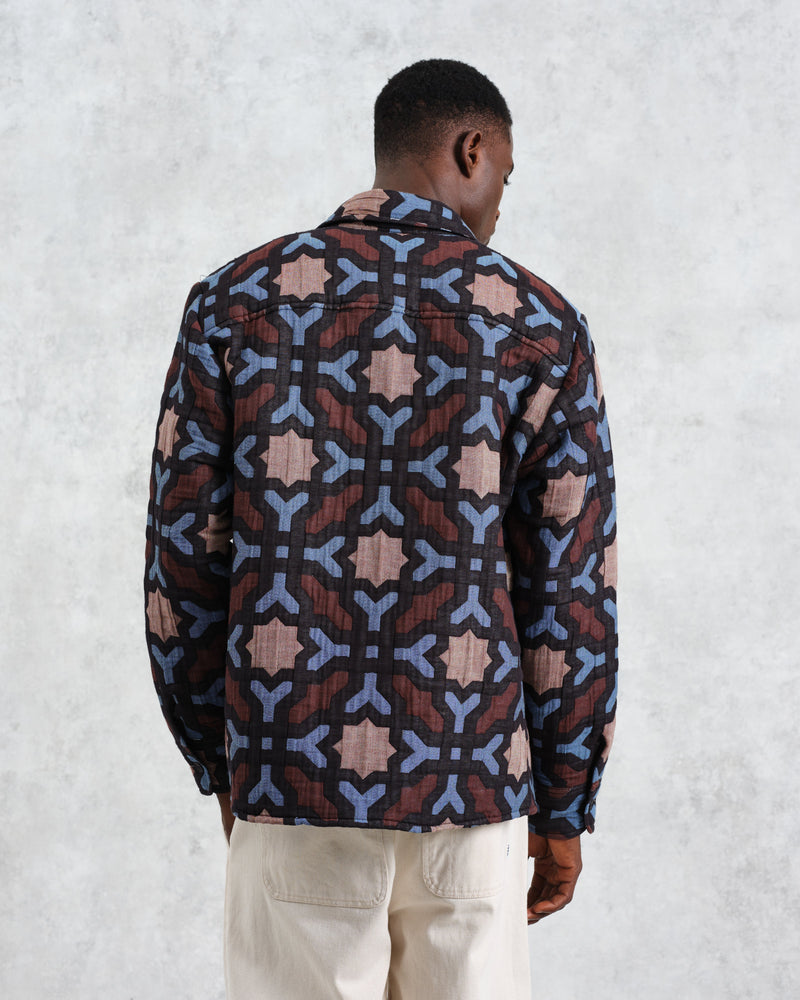 wax london Otto - Multicolour Geometric Jacquard Overshirt