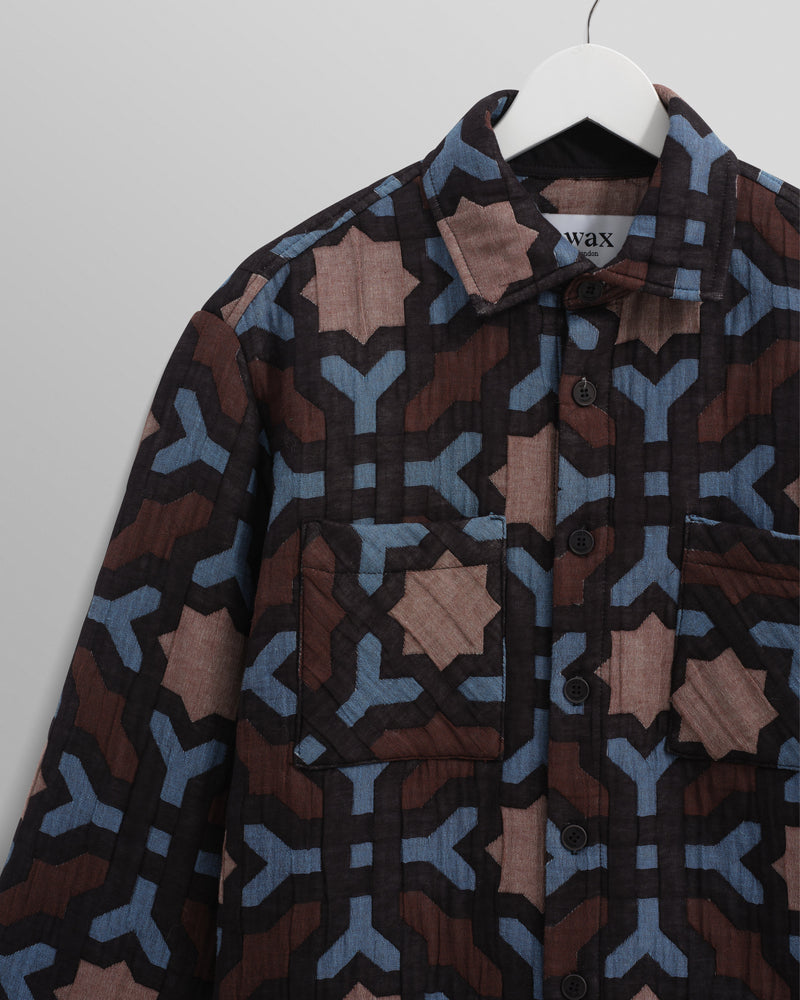 wax london Otto - Multicolour Geometric Jacquard Overshirt