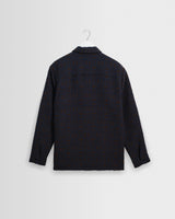 wax london men's Otto - Navy And Brown Ornate Quilted Overshirt