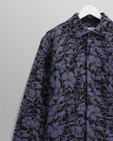 wax london Otto Overshirt Black/Blue Floral Quilt