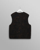 wax london men's Paragon - Black And Brown Reversible Paisley Borg Gilet