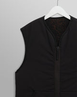 wax london men's Paragon - Black And Brown Reversible Paisley Borg Gilet