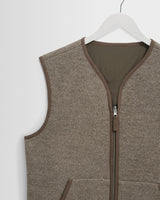 wax london men's Paragon - Natural Reversible Nylon And Wool Gilet