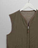 wax london men's Paragon - Natural Reversible Nylon And Wool Gilet