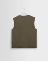 wax london men's Paragon - Natural Reversible Nylon And Wool Gilet