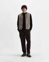 wax london men's Paragon - Natural Reversible Nylon And Wool Gilet