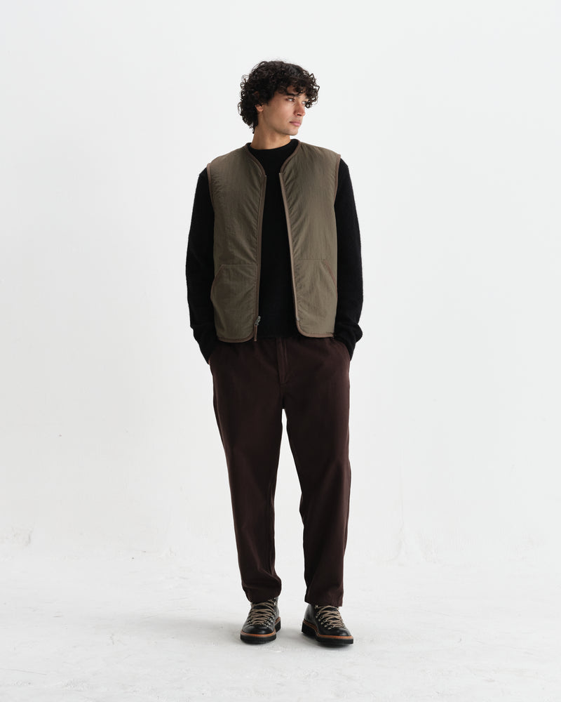 wax london men's Paragon - Natural Reversible Nylon And Wool Gilet