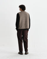 wax london men's Paragon - Natural Reversible Nylon And Wool Gilet