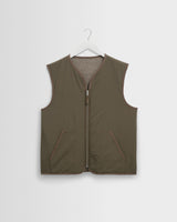 wax london men's Paragon - Natural Reversible Nylon And Wool Gilet