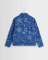 wax london men's Park - Bright Blue Tonal Applique Jacket