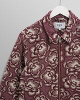 wax london men's Park - Burgundy And Ecru Floral Jacquard Jacket