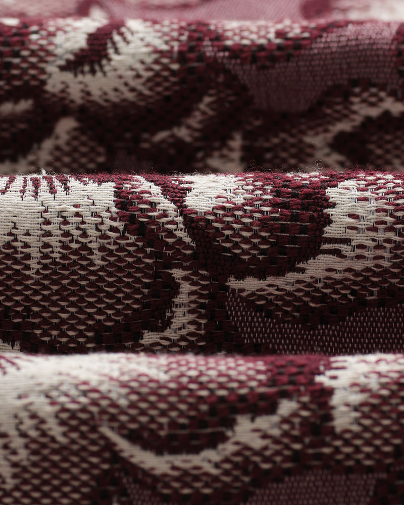 wax london men's Park - Burgundy And Ecru Floral Jacquard Jacket