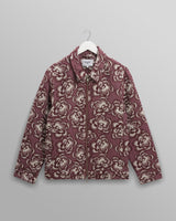 wax london men's Park - Burgundy And Ecru Floral Jacquard Jacket