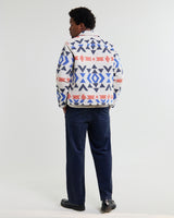 wax london men's Park - Ecru And Multicolour Aztec Jacquard Jacket