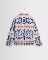 wax london men's Park - Ecru And Multicolour Aztec Jacquard Jacket