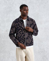 wax london Park - Midnight Floral Embroidered Corduroy Jacket