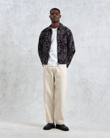 wax london Park - Midnight Floral Embroidered Corduroy Jacket