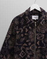 wax london Park - Midnight Floral Embroidered Corduroy Jacket