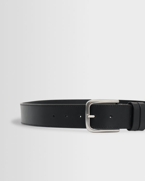 wax london men's Paton - Black Leather Belt