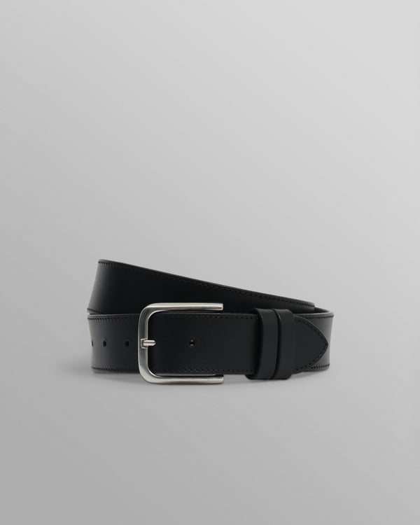 wax london men's Paton - Black Leather Belt