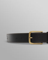 wax london men's Paton - Brown Embroidered Leather Belt