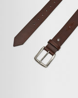 wax london men's Paton - Brown Embroidered Leather Belt