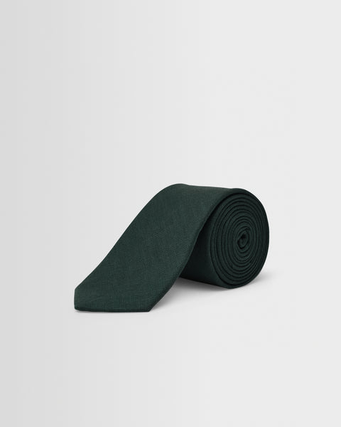 Pavillion - Dark Green Linen Tie