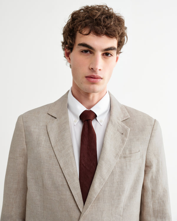 wax london men's Pavillion - Merlot Linen Tie
