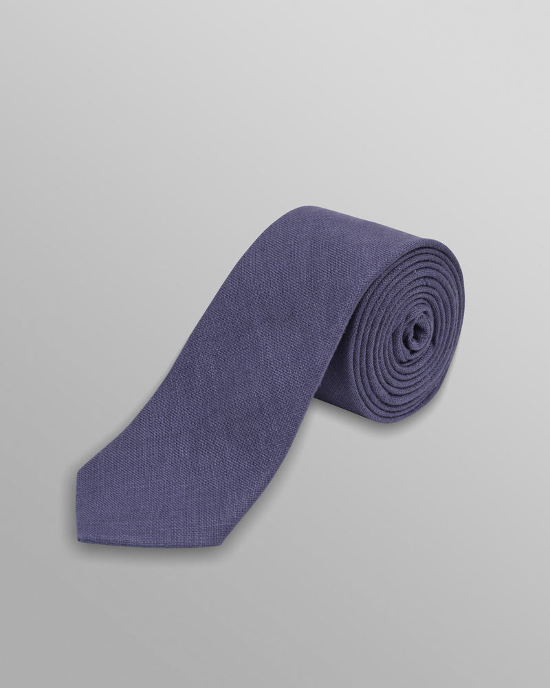 wax london Pavillion - Mid-Blue Linen Tie