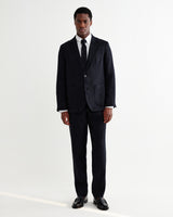 wax london men's Pavillion - Navy Linen Tie