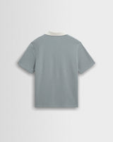 Pendal - Blue And Ecru Ribbed Organic Cotton Polo Shirt